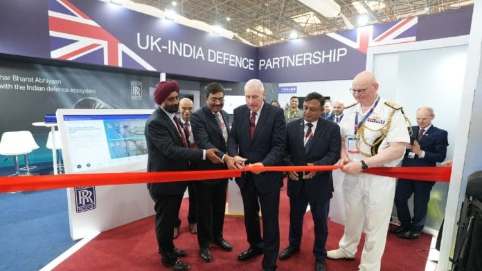 UK Defence Minister Lord Vernon Coaker opening UK-India Defence Partnership Pavilion at Aero India, Monday | X @UKDefenceIndia