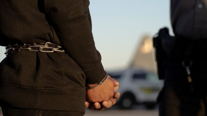 A detained migrant waits to board a U.S. Air Force aircraft for a removal flight at Fort Bliss, Texas, U.S. on 23 January 2025. | File Photo | Department of Defense/U.S. Army Sgt. 1st Class Nicholas J. De La Pena | Handout via Reuters