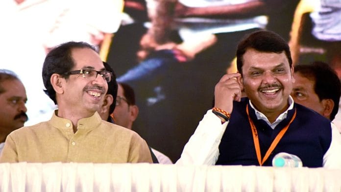 File photo of Sena (UBT) chief Uddhav Thackeray (L) and Maharashtra CM Devendra Fadnavis | ANI