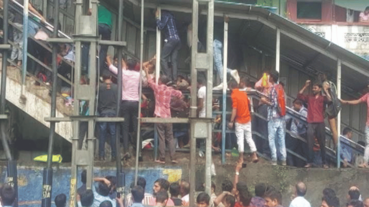 The stampede at Elphinstone railway station had taken place amid rain in Mumbai | X/@INCMaharashtra