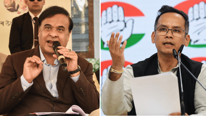 File photos of Assam CM Himanta Biswa Sarma & Congress MP Gaurav Gogoi | ANI