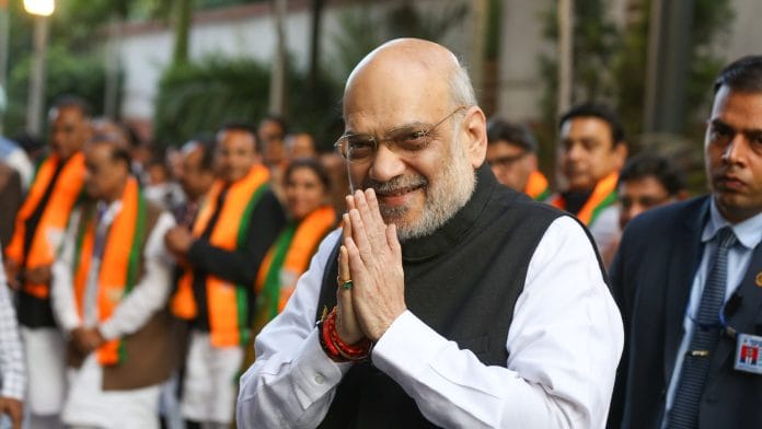 Union Home Minister Amit Shah at BJP HQ | Suraj Singh Bisht | ThePrint