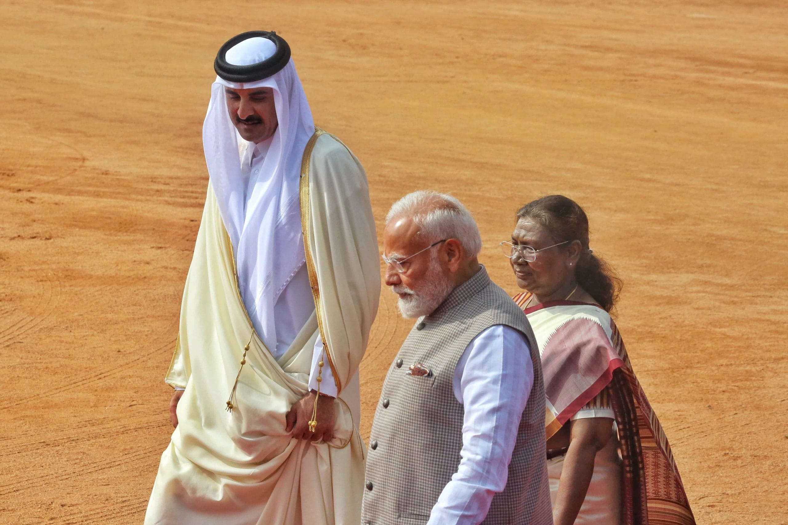 PM Narendra Modi and President Droupadi Murmu receive Amir of Qatar Tamim Bin Hamad Al Thani
