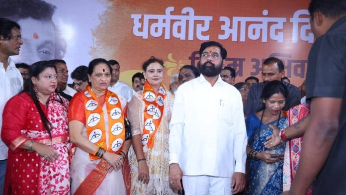Rajul Patel being inducted into the Shiv Sena by Eknath Shinde last month | Photo: By special arrangement