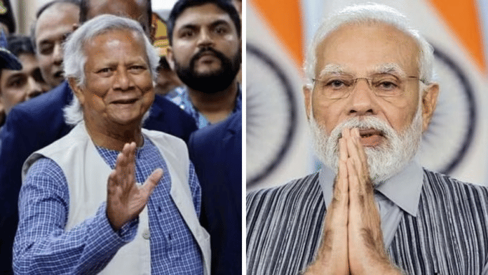 Prime Minister Narendra Modi (R) is likely to meet Muhammad Yunus (L), the head of the Bangladesh interim government in April this year | Reuters and ANI