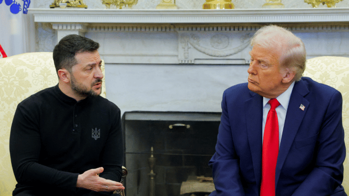 U.S. President Donald Trump meets with Ukrainian President Volodymyr Zelenskiy at the White House in Washington, D.C., U.S., on 28 February 2025. | Brian Snyder | Reuters