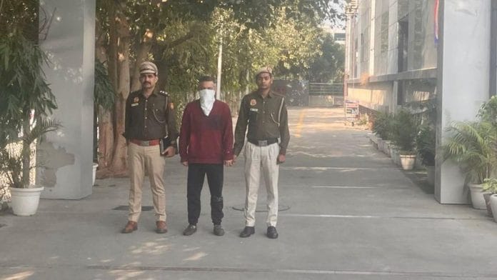 Donkey route agent Amit Arora, alias Rachit Arora, after his arrest. | Delhi Police