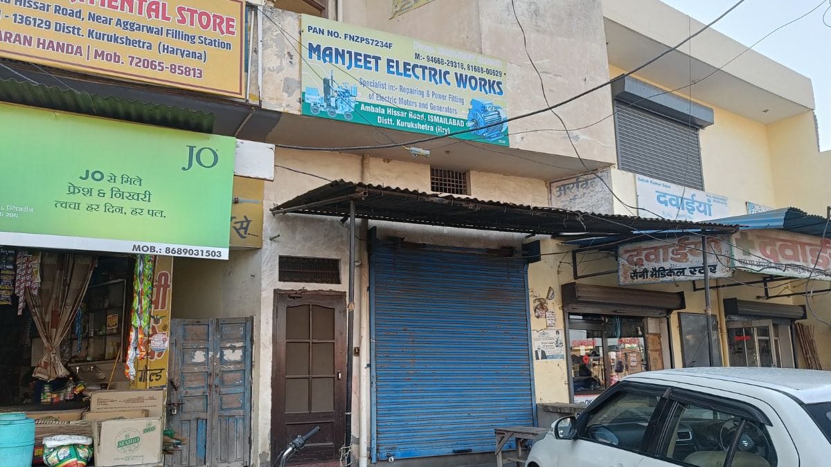 Manjeet Singh's shop in Haryana. He paid Rs 45 lakh to send his son to America via the dunki route | Photo: Krishan Murari, ThePrint