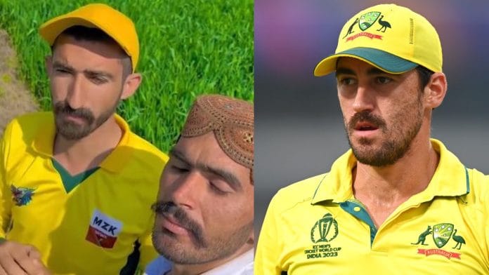 Left: Mitchell Starc's lookalike in Pakistan. Right: Australian cricketer Mitchell Starc | X