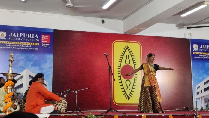 Vidushi Shovana Narayan during her Kathak performance at Jaipuria School of Business