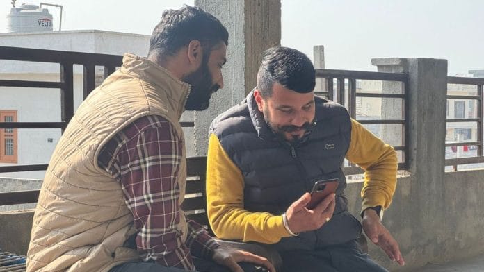 Jaspal Singh (left) with a relative who has come to meet him after Singh was deported from the US | Sagrika Kissu | ThePrint
