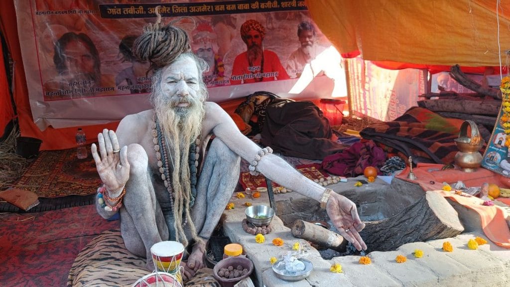 Naga Sadhu Vijay Giri hails from Juna Akhara and became a Naga at the 2001 Kumbh held in Prayagraj. | Krishan Murari | ThePrint