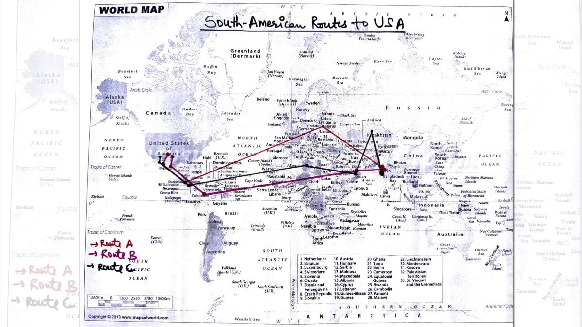 A police document mapping some of the donkey routes. | Delhi Police