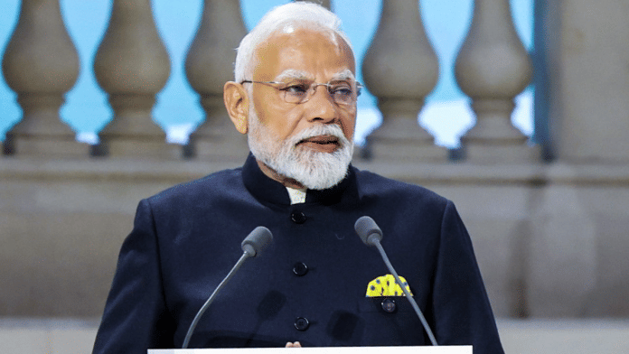 Prime Minister Narendra Modi addresses the AI Action Summit, at the Grand Palais in Paris on Tuesday | ANI