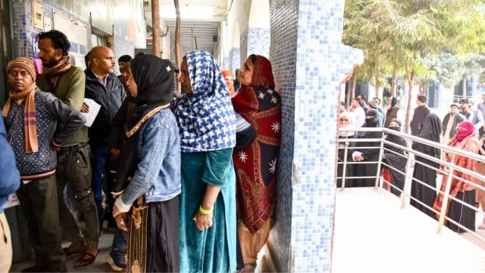 Representational image: Voters queuing up to vote in Delhi on 5 February, 2025 | ANI