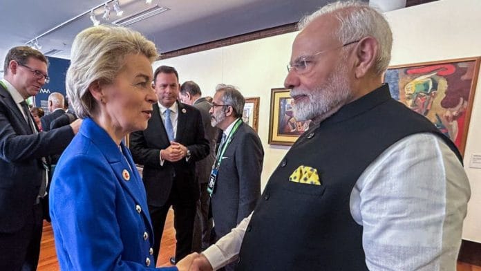 File photo: Prime Minister Narendra Modi with European Commission President Ursula von der Leyen | ANI