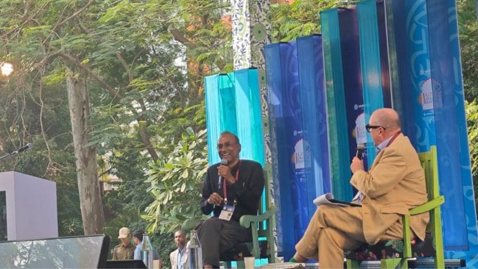 Nobel-winning molecular biologist Venki Ramakrishnan (left) at the Jaipur Literature Festival | Madhurita Goswami | ThePrint