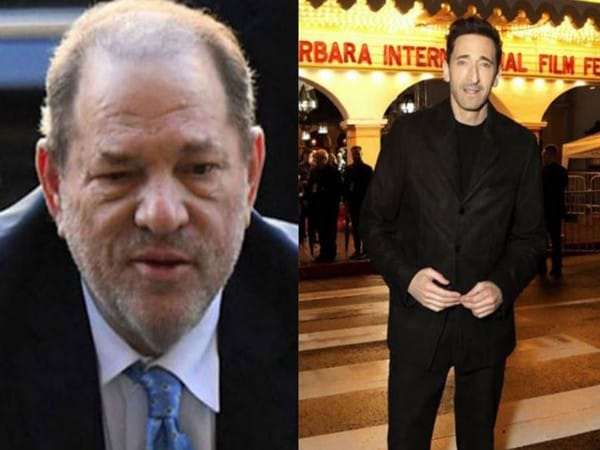 Harvey Weinstein reacts to Adrien Brody's Oscars speech