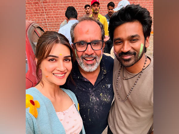 Lights, camera, HOLI! Kriti Sanon, Dhanush celebrate Holi on sets of 'Tere Ishk Mein'