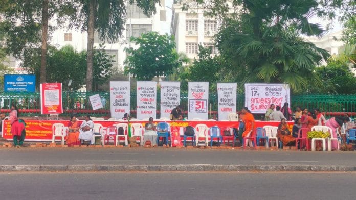 ASHA workers protesters in Kerala. | Aneesa PA | ThePrint