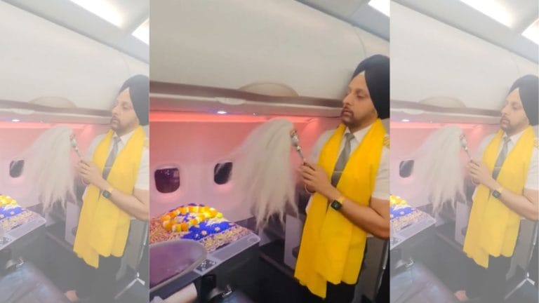 Guru Granth Sahib flown from Delhi to Hong Kong business class. Entire section booked for sewa