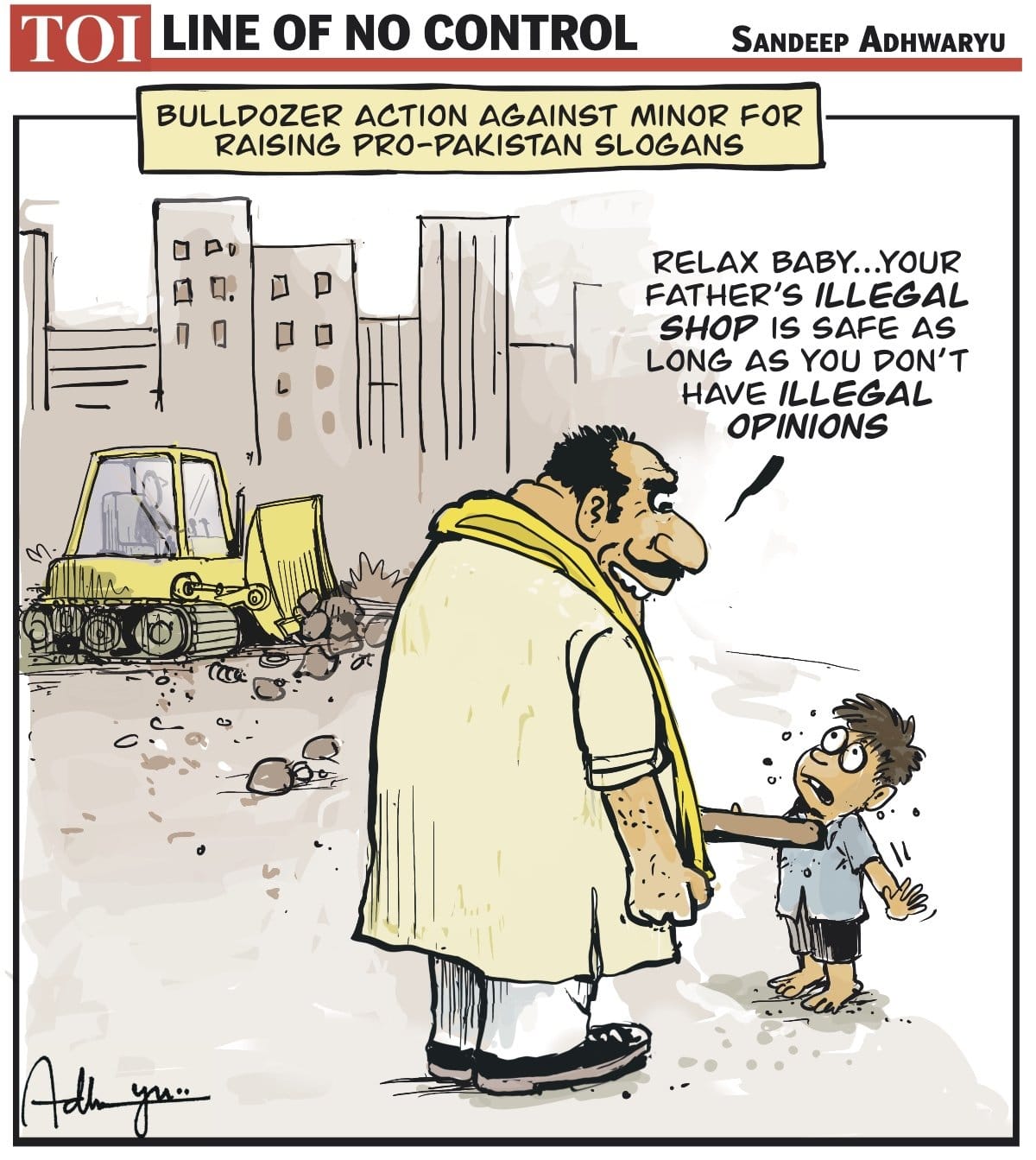 Sandeep Adhwaryu for the Times of India | X\@CartoonistSan