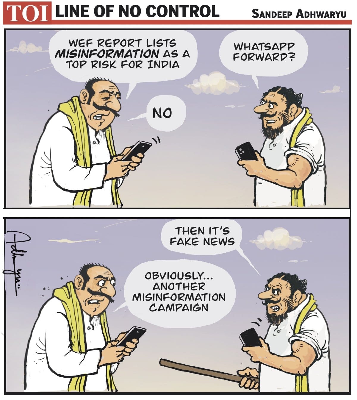 Sandeep Adhwaryu for the Times of India | X\@CartoonistSan