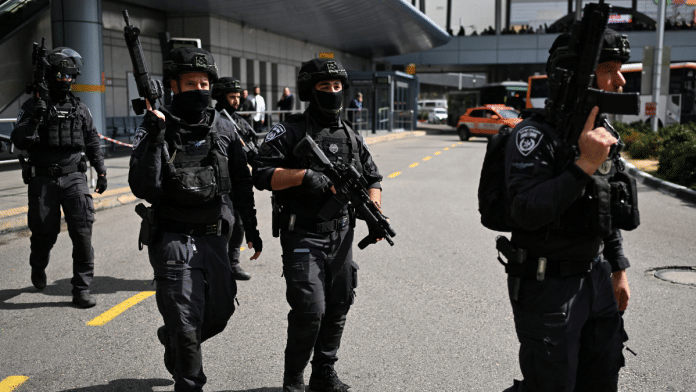 Israeli police guard the area where a suspected stabbing attack took place in Haifa, Israel on 3 March 2025. | Rami Shlush | Reuters