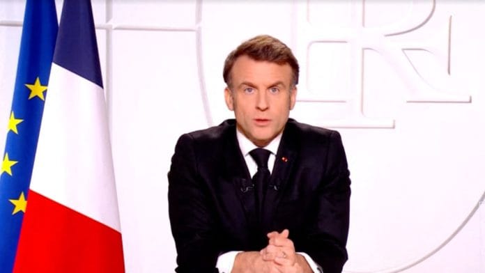 French President Emmanuel Macron addresses the nation, in Paris, France, on 5 March, 2025, in this screen grab taken from a video | France Televisions/Handout via REUTERS