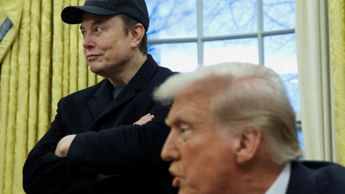 Elon Musk listens to U.S. President Donald Trump speak in the Oval Office of the White House in Washington, D.C., U.S., February 11, 2025 | Reuters file photo