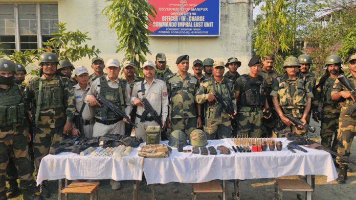 Search operations and area domination were conducted by security forces in Manipur's Imphal | X/@manipurpolice
