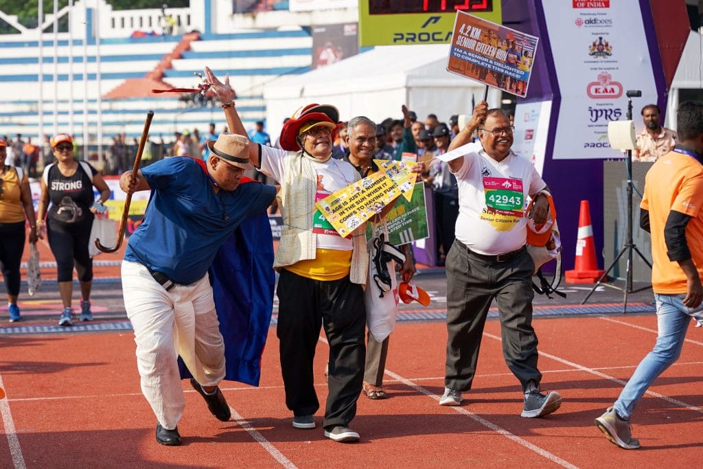Senior citizens at the TCS 10K Bengaluru Marathon | Photo by special arrangement