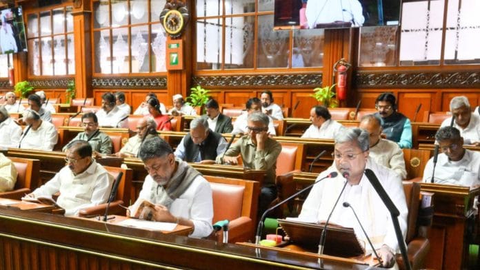 Karnataka CM Siddaramaiah and his deputy D.K. Shivakumar in the assembly | Photo: Karnataka CMO