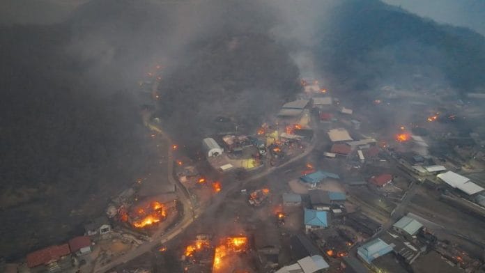 A top view of a neighbourhood gutted by fires | Reuters