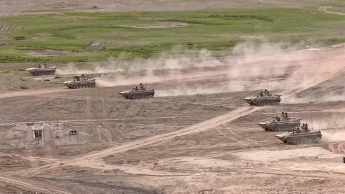File photo of Army's T-90, T-72 tanks and BMP infantry combat vehicles in eastern Ladakh | ANI