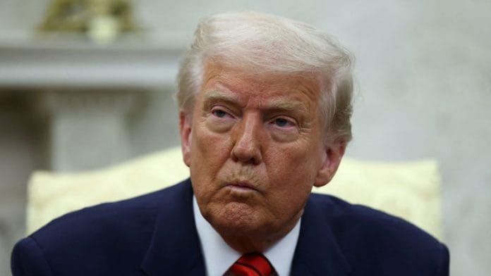 U.S. President Donald Trump reacts as he meets NATO Secretary General Mark Rutte (not pictured), in the Oval Office at the White House in Washington, D.C., U.S., on 13 March 2025. | File Photo | Evelyn Hockstein | Reuters