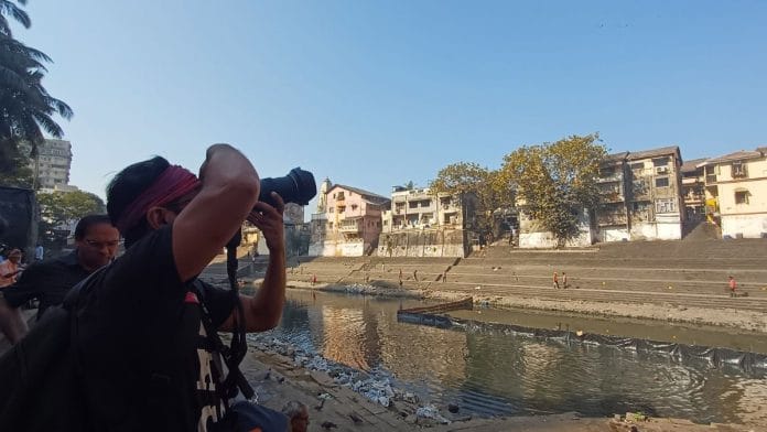 A water walk participant capturing Mumbai's Banganga Ghat, one of the city’s crucial groundwater sources