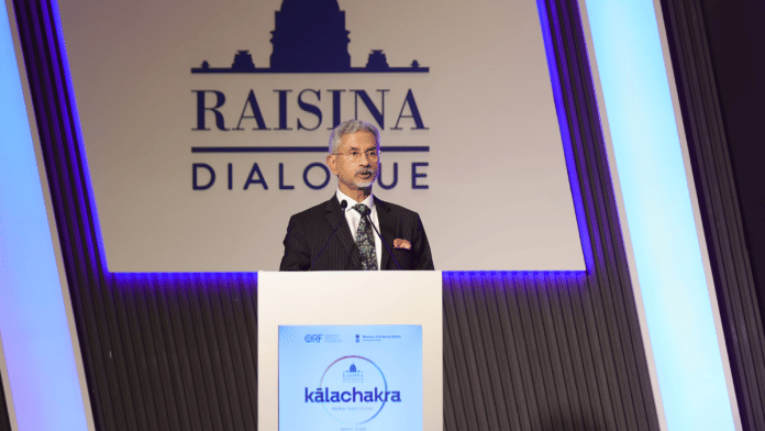 External Affairs Minister S Jaishankar delivers vote of thanks at the tenth edition of Raisina Dialogue, in New Delhi on Monday | X/@raisinadialogue