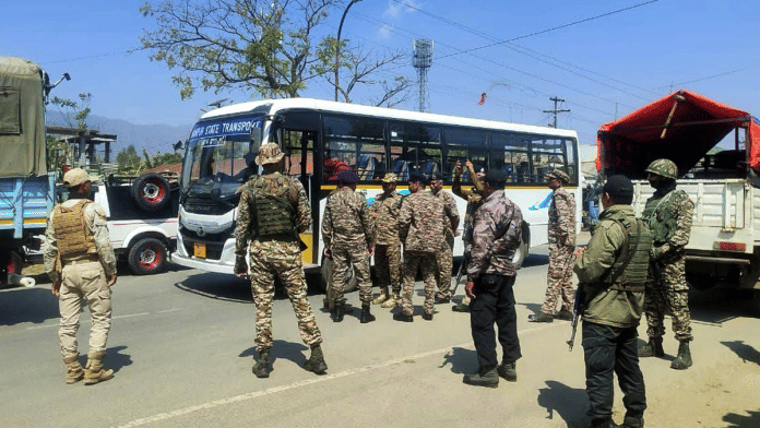 Security personnel deployed after clashes break out between Kuki protesters and security forces in Manipur Kangpokpi on Saturday | ANI .