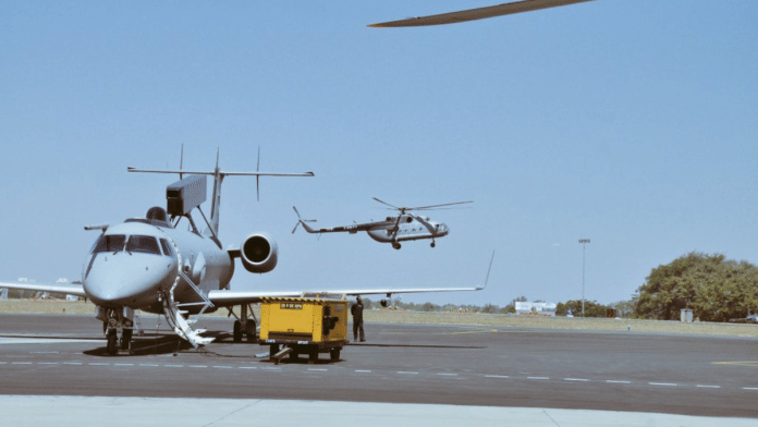 File photo of an Embraer fitted with Indian AEW&C system at AeroIndia show | X/@IAF_MCC