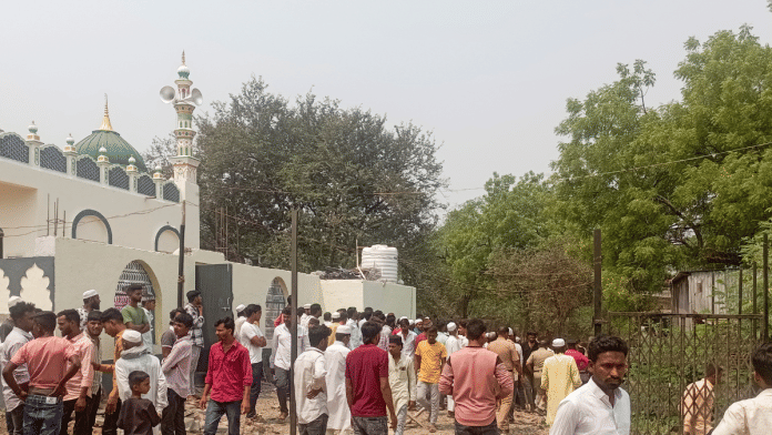 People gather after blast at the mosque at Beed's Ardhamasla village in Maharashtra | ANI