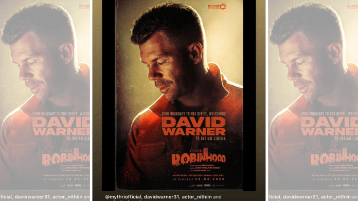 Former Australian cricketer David Warner is set to debut in Telugu cinema with a cameo in the film Robinhood | X/@davidwarner31