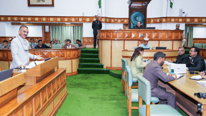 File photo of Himachal Pradesh Chief Minister Sukhwinder Singh Sukhu speaking during the Budget session of the HP Assembly, in Shimla | ANI