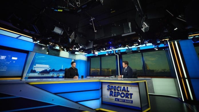 Ukrainian President Volodymyr Zelenskyy during interview with Fox News | X @ZelenskyyUa