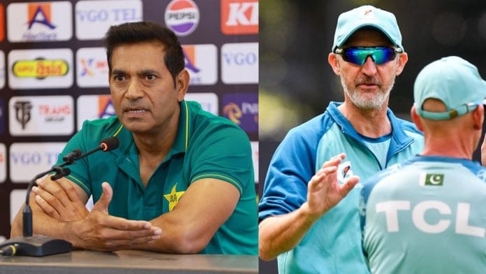 Aaqib Javed (left) and Jason Gillespie (right)