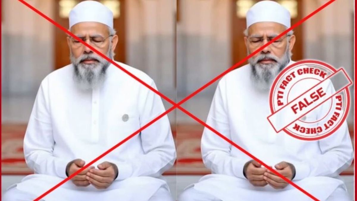 Image accompanying Modi was wearing skull cap