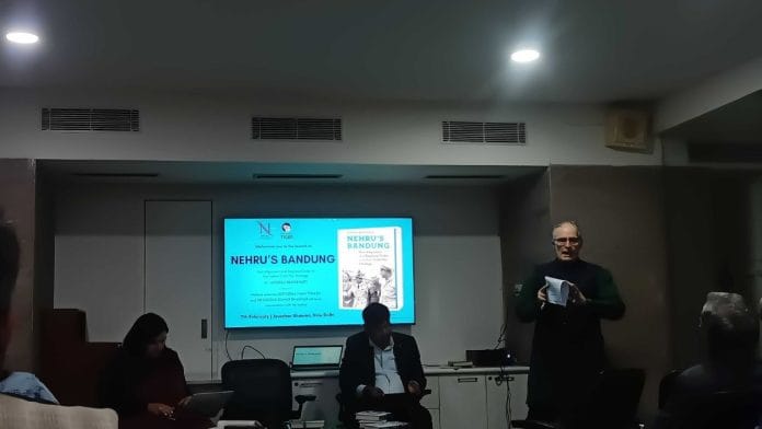 Italian author and associate professor Andrea Benvenuti talking about his book 'Nehry's Bandung' | Debdutta Chakraborty, ThePrint