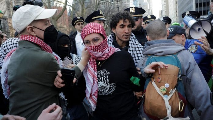 Pro-Palestine protesters surrounded by US security personnel | Picture for Representation | Reuters