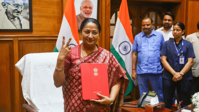 Chief Minister of Delhi and Finance Minister Rekha Gupta presented the first delhi budget 2025-2026 of the BJP government after 27 years at Vidhan Sabha | Suraj Singh Bisht | ThePrint