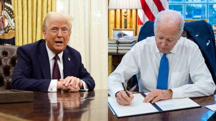 File photos: US President Donald Trump and former president Joe Biden | Reuters